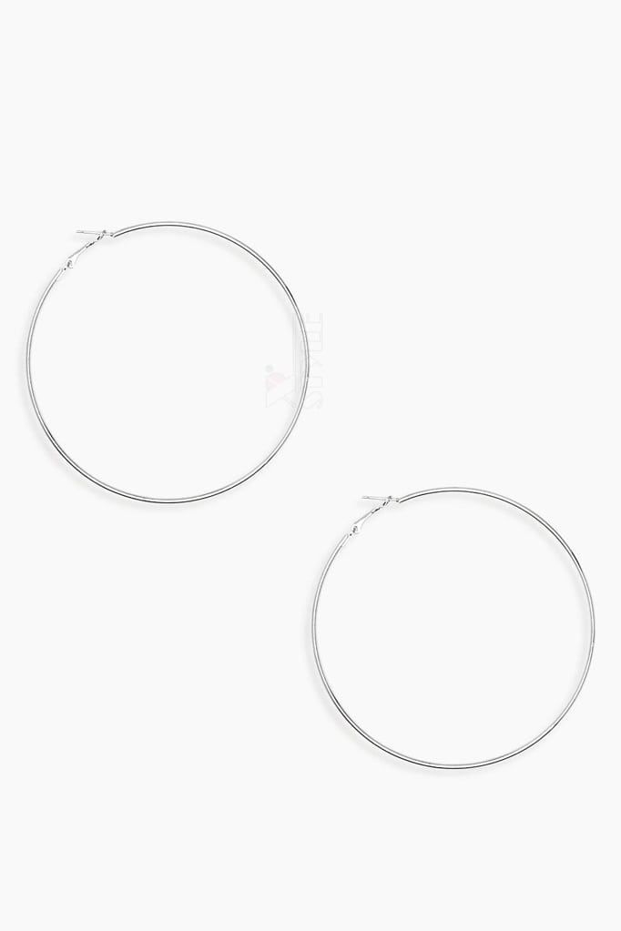 Серебристые серьги-кольца (9 см)