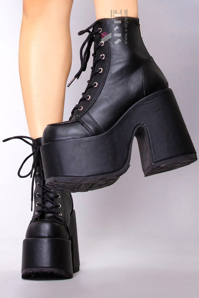 High Platform Ankle Boots with a Chunky Heel, 13