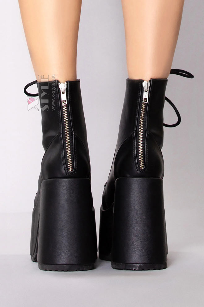 High Platform Ankle Boots with a Chunky Heel, 9