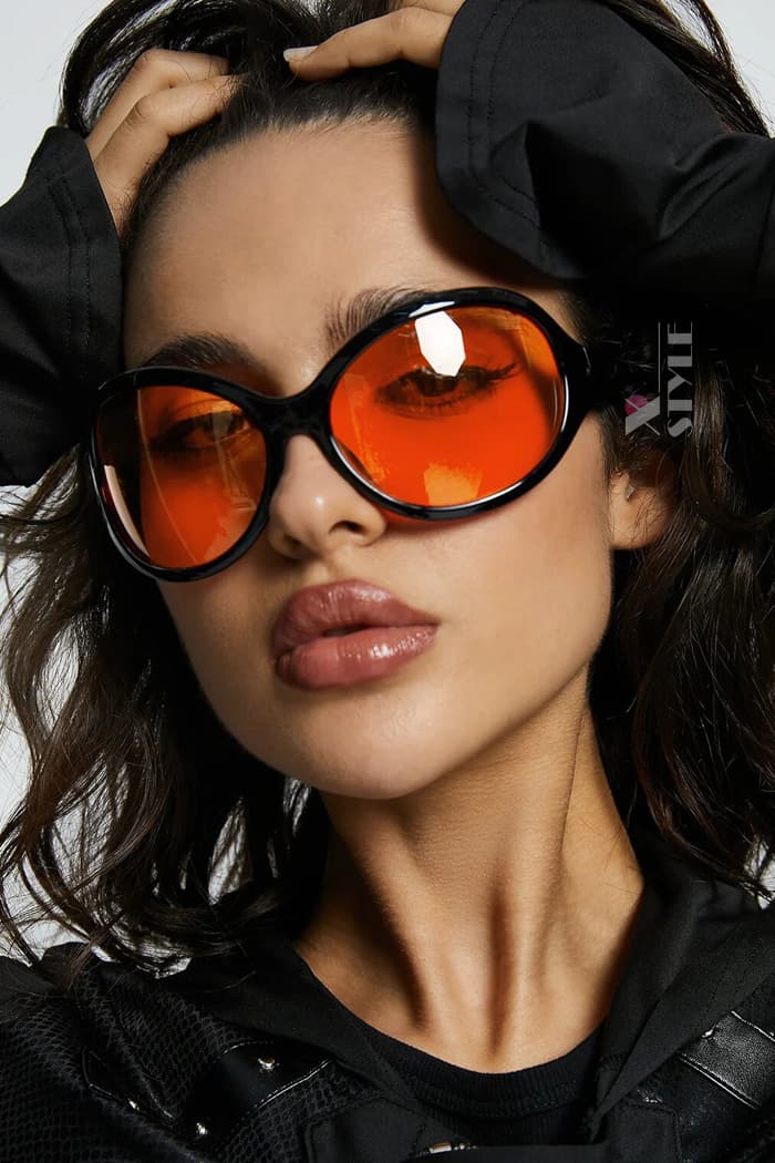 Жіночі овальні сонцезахисні окуляри з червоними лінзами X158, 11