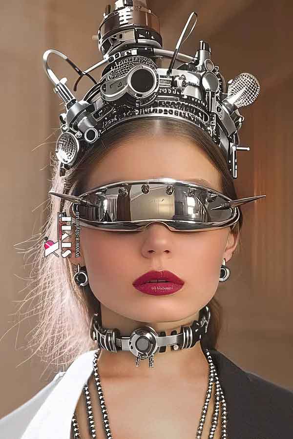 Зеркальные очки Cyberpunk Futuristic Chrome