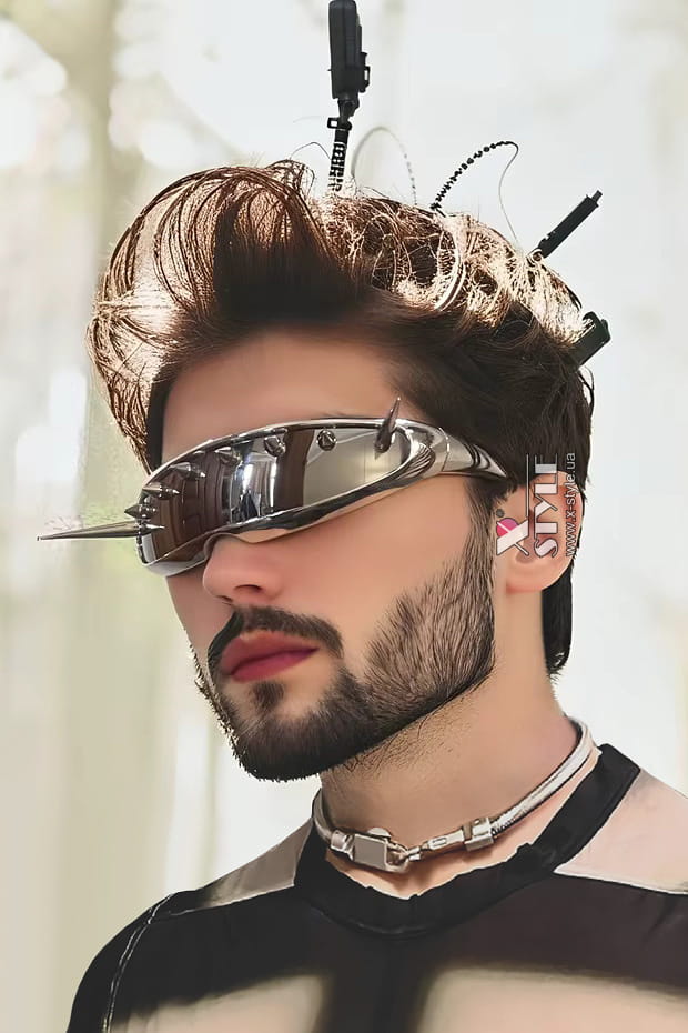 Зеркальные очки Cyberpunk Futuristic Chrome, 13