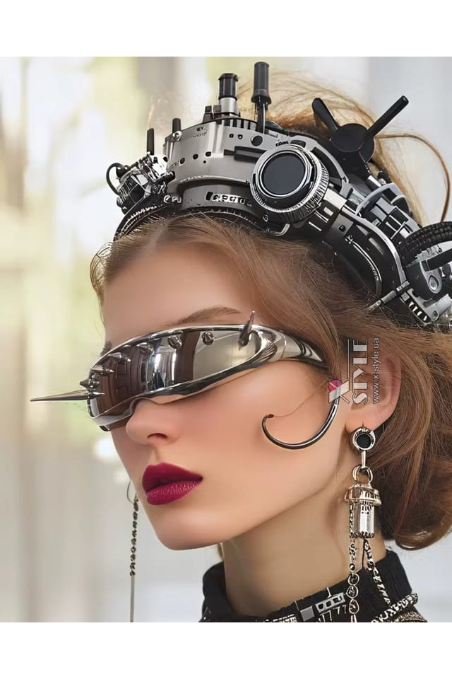 Зеркальные очки Cyberpunk Futuristic Chrome, 9