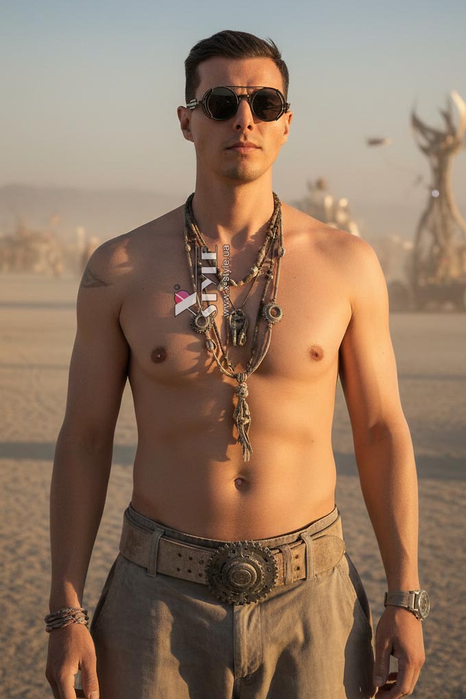 Мужские круглые черные очки от солнца X1342 + чехол, 5