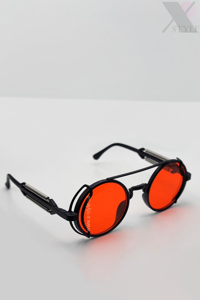 Круглые солнцезащитные очки Grunge Punk - красные