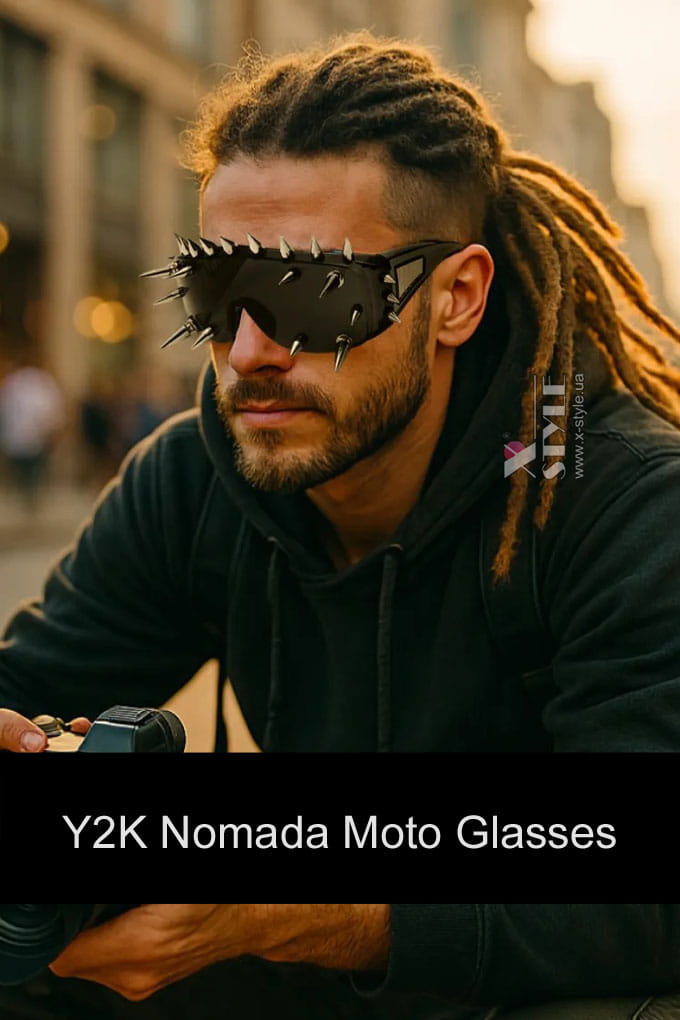 Очки Y2K Nomada Moto с шипами, 9