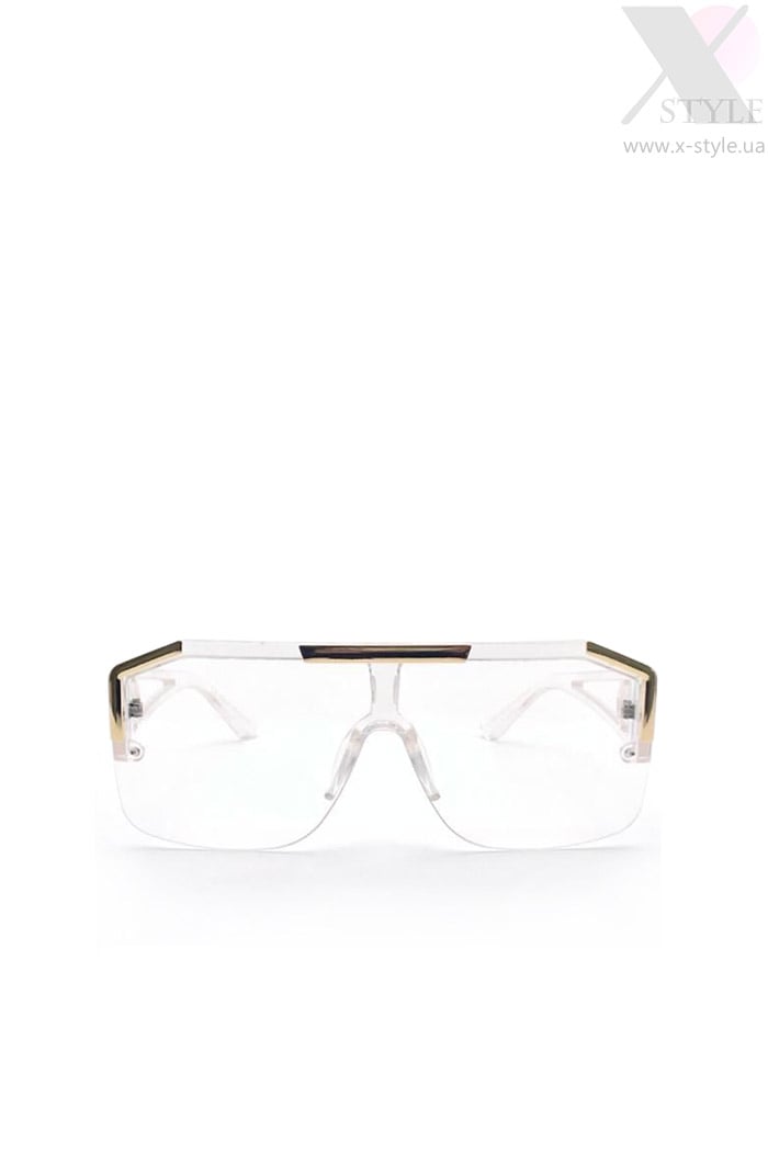 UV400 Clear Square Frame Sunglasses, 7