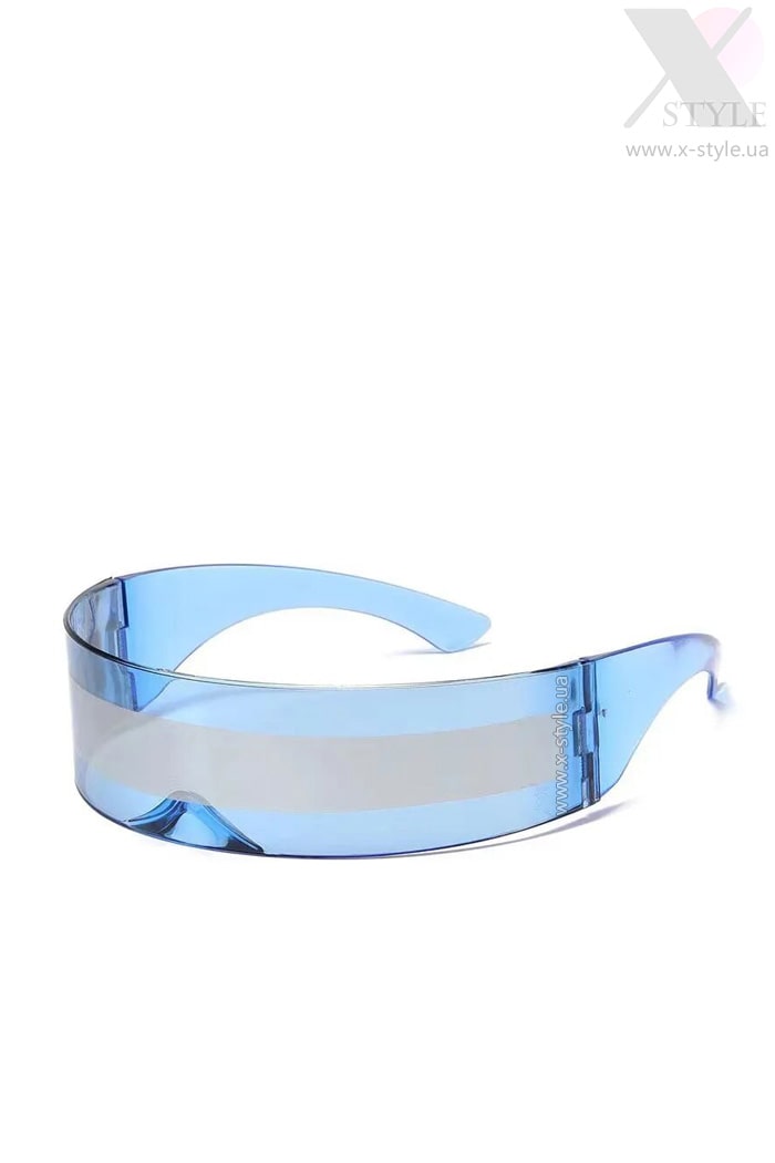 Cyberpunk Futuristic Blue Glasses, 3
