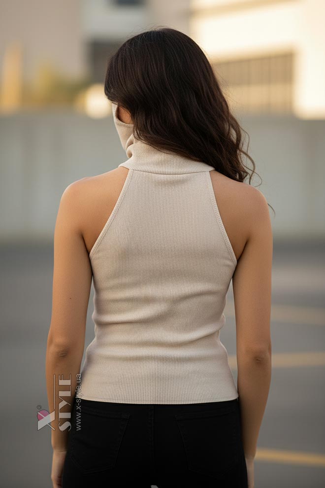 Топ-американка в рубчик с маской, 3