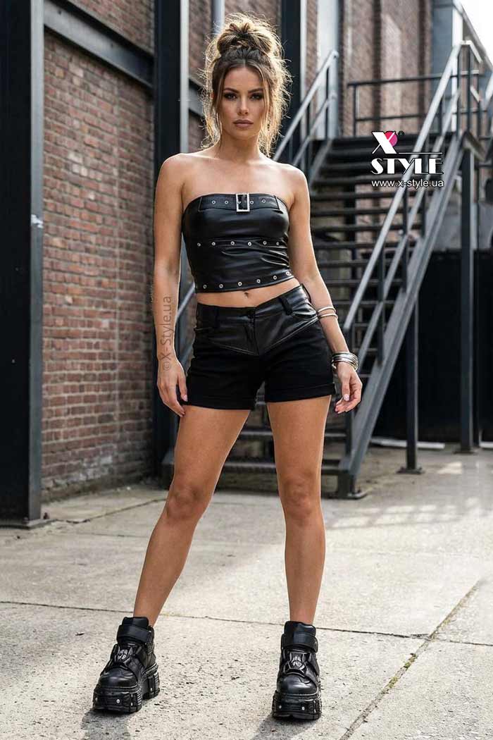 Шорты с отделкой из кожи X-Style, 3