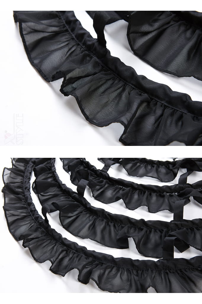 Каркасная черная юбка D7207, 17